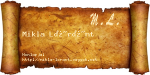Mikla Lóránt névjegykártya